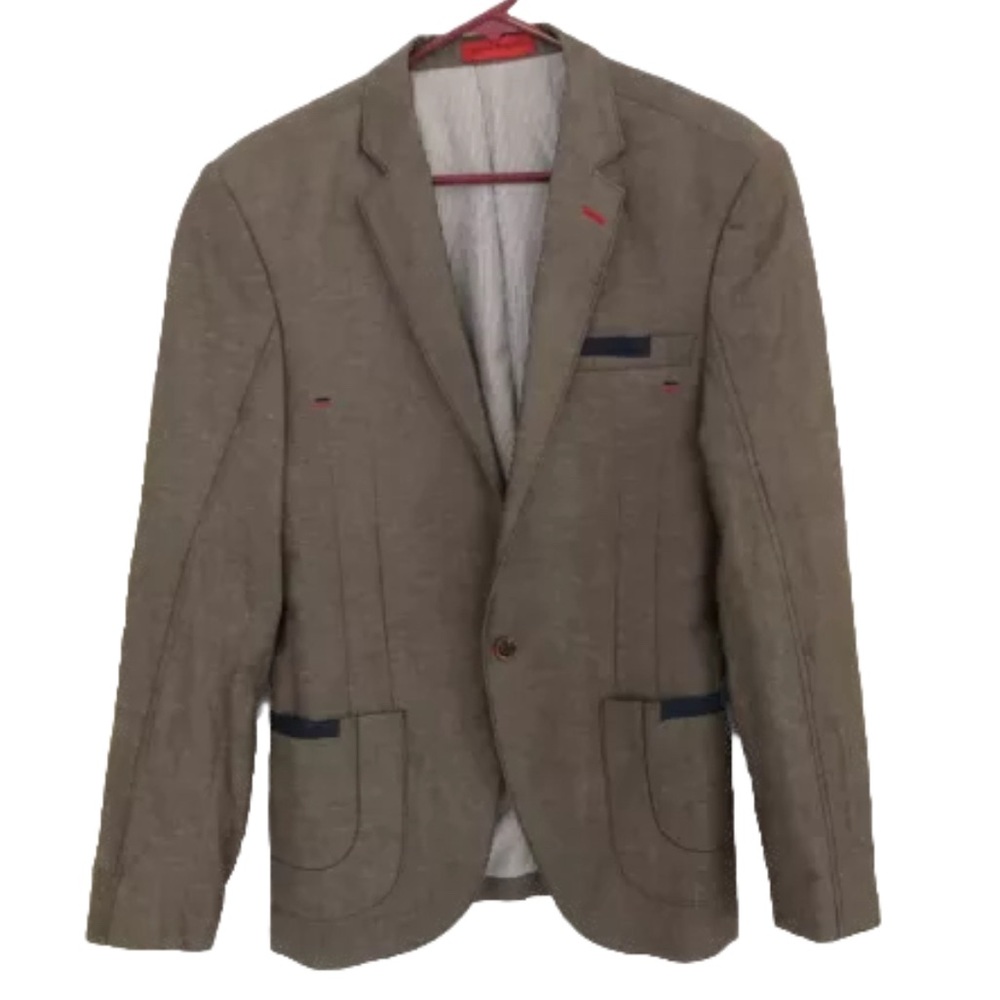 Young Republic Men Suit Blazer Jacket Size M 52 Beige Brown Sport Formal Party